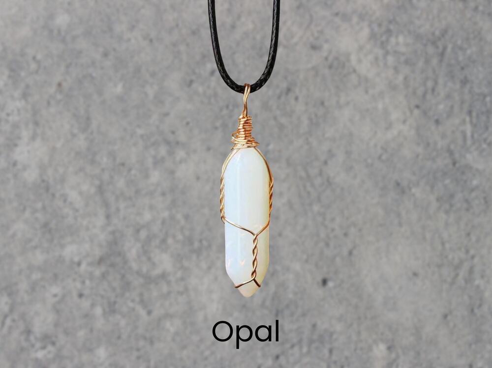 ⭐PICK 3/$30 Opal Gold Wrapped Necklace Boho Pendant Necklace